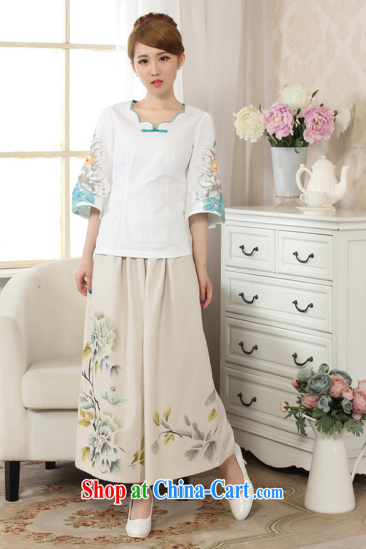 And Jing Ge female Tang Women's clothes summer clothes acted for a tight hand-painted cotton the Chinese Han-female improved white M pictures, price, brand platters! Elections are good character, the national distribution, so why buy now enjoy more preferential! Health