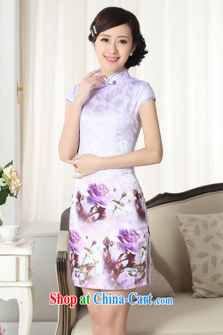 Bin Laden smoke summer new female jacquard cotton daily Chinese qipao cultivating graphics thin, for a tight stamp short cheongsam D 0262 2 XL pictures, price, brand platters! Elections are good character, the national distribution, so why buy now enjoy more preferential! Health