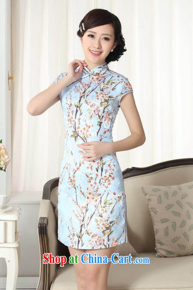 Bin Laden smoke summer new female jacquard cotton daily Chinese qipao cultivating graphics thin, for a tight stamp short cheongsam D 0262 2 XL pictures, price, brand platters! Elections are good character, the national distribution, so why buy now enjoy more preferential! Health