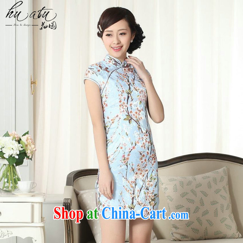 spend the summer with new female jacquard cotton daily Chinese qipao cultivating graphics thin, for a tight stamp short cheongsam D 0263 2 XL, spend, and, on-line shopping