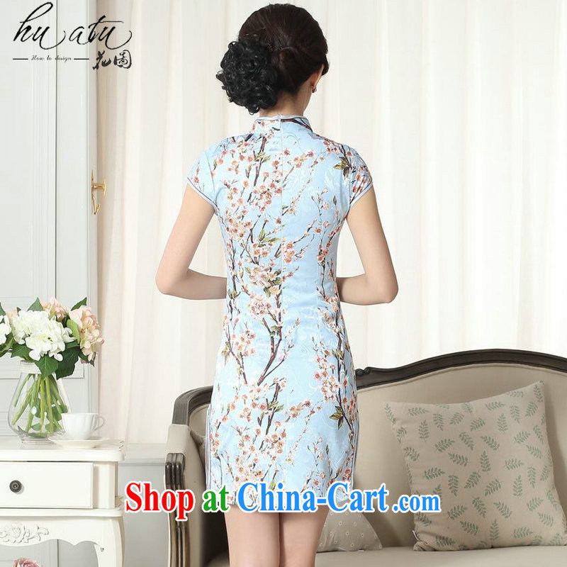 spend the summer with new female jacquard cotton daily Chinese qipao cultivating graphics thin, for a tight stamp short cheongsam D 0263 2 XL, spend, and, on-line shopping