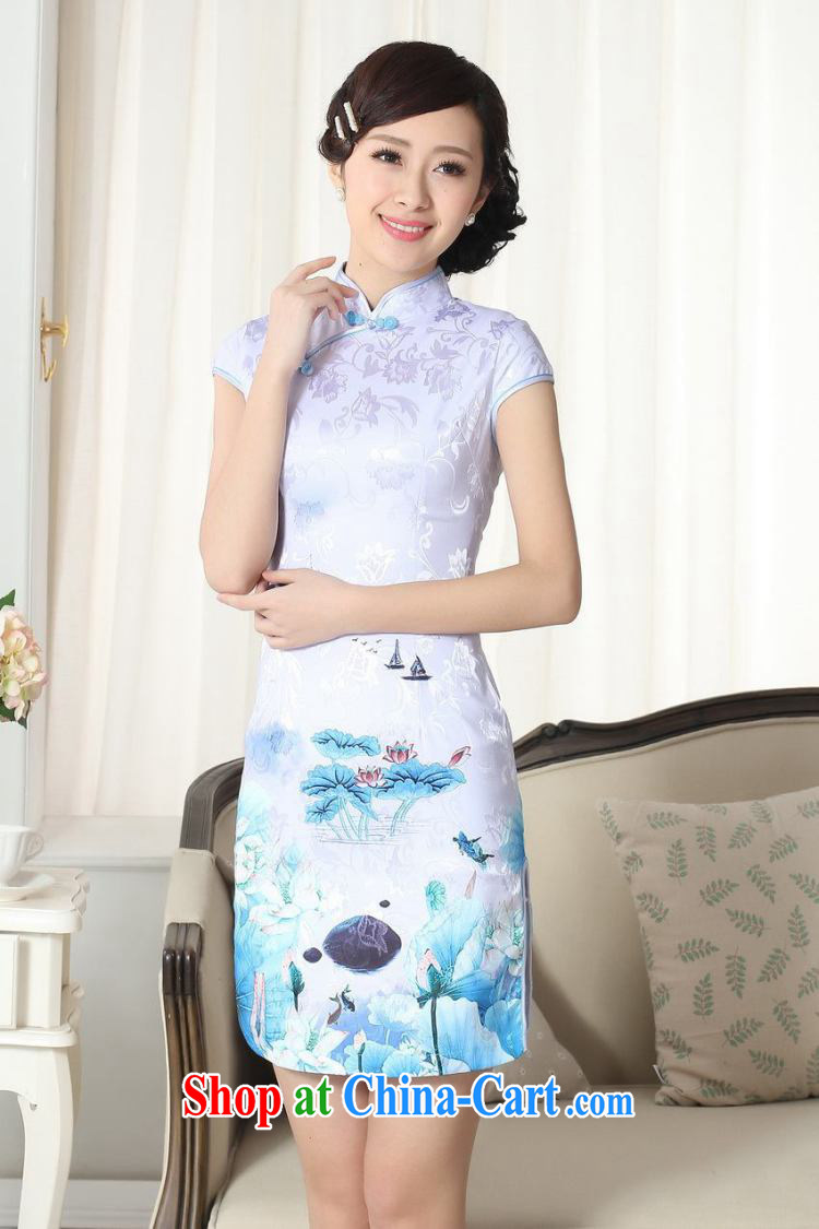 Dan smoke summer new female elegance jacquard cotton Chinese qipao Chinese graphics thin, for a tight short cheongsam D 0260 2 XL pictures, price, brand platters! Elections are good character, the national distribution, so why buy now enjoy more preferential! Health