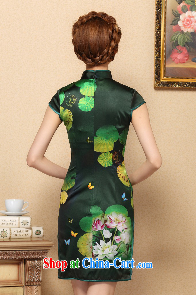 Dan smoke summer dresses new female Chinese green sauna I should be grateful if you Silk Cheongsam high-end cool and stylish Silk Cheongsam dress figure-color 2 XL pictures, price, brand platters! Elections are good character, the national distribution, so why buy now enjoy more preferential! Health
