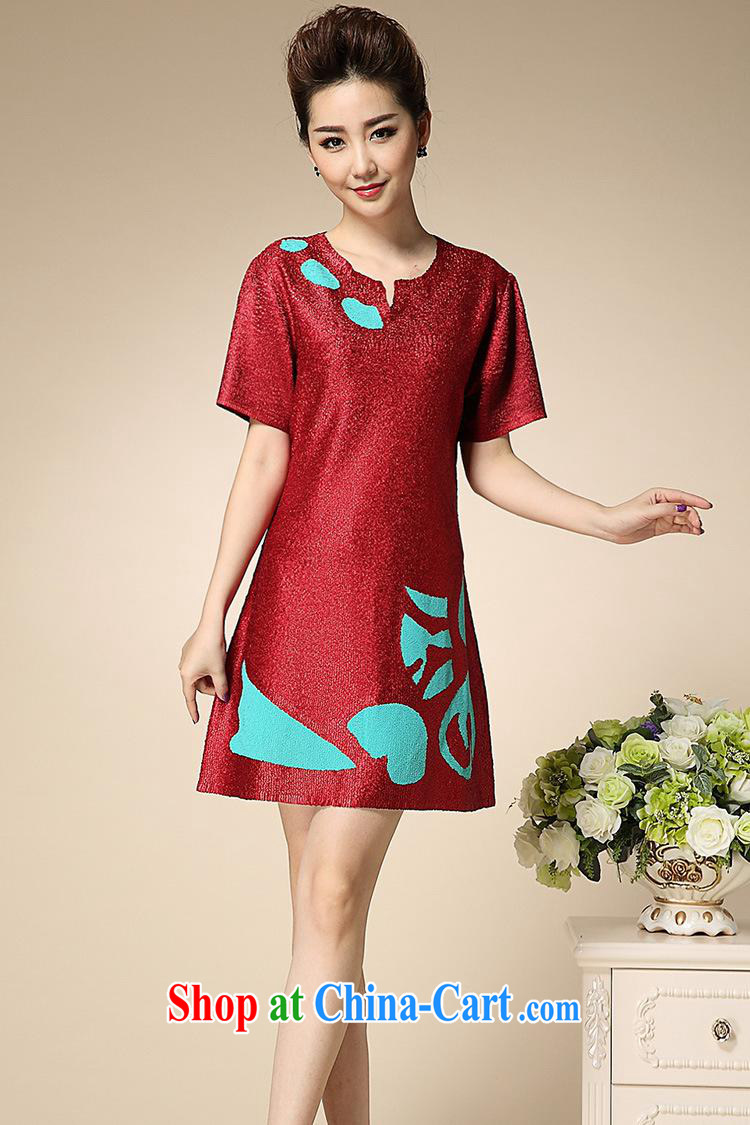 2015 summer silk stamp duty sauna silk dress silk short-sleeved large, cultivating mother load dresses wholesale blue are code pictures, price, brand platters! Elections are good character, the national distribution, so why buy now enjoy more preferential! Health