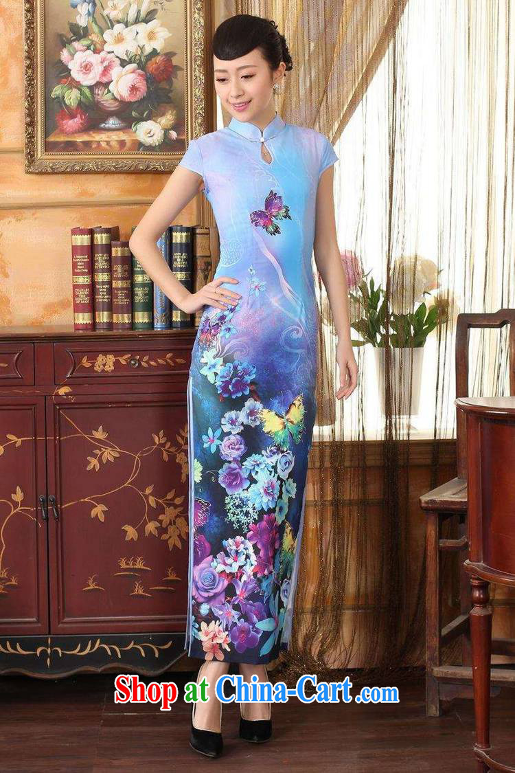 According to the situation in New Chinese qipao, territorial waters drop-mouth painting beauty short-sleeved long Chinese qipao dress - A purple 2 XL pictures, price, brand platters! Elections are good character, the national distribution, so why buy now enjoy more preferential! Health