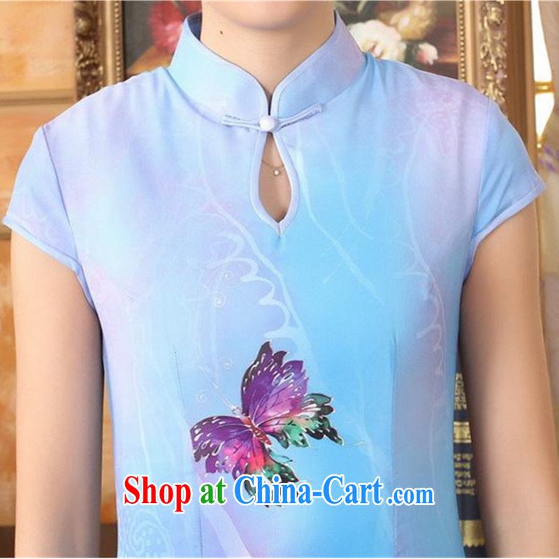 In accordance with the situation in New Chinese qipao, territorial waters drop-mouth painting cultivating short-sleeved Long Tang replace cheongsam dress - Purple A XL 2, according to the situation, and, on-line shopping