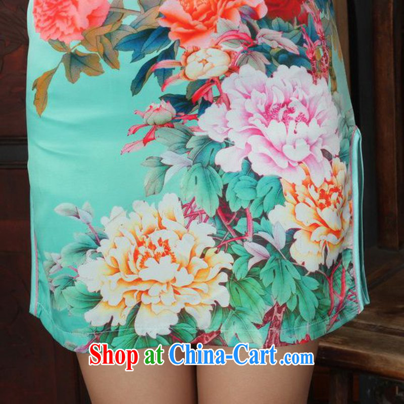 In accordance with the conditions and raise new summer elegance Chinese qipao antique Chinese short-sleeved cultivating short cheongsam dress as figure 2 XL, in accordance with the situation, and, online shopping