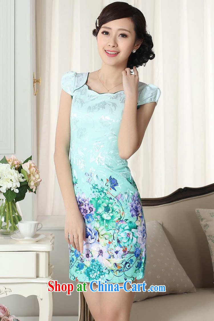 In accordance with the situation in new, improved Chinese qipao lady stylish jacquard short-sleeve cotton cultivating short cheongsam dress as figure 2 XL pictures, price, brand platters! Elections are good character, the national distribution, so why buy now enjoy more preferential! Health