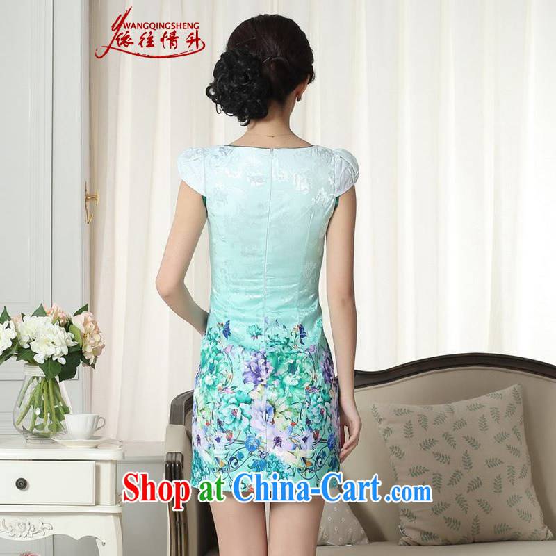 In accordance with the situation in new, improved Chinese qipao lady stylish jacquard short-sleeve cotton cultivating short cheongsam dress as figure 2 XL, in accordance with the situation, and, shopping on the Internet