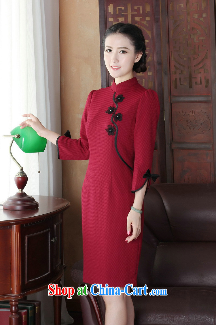 The Jessup, spring, improved lady elegance, for decals 7 cuff Y qipao wine red XXXL pictures, price, brand platters! Elections are good character, the national distribution, so why buy now enjoy more preferential! Health