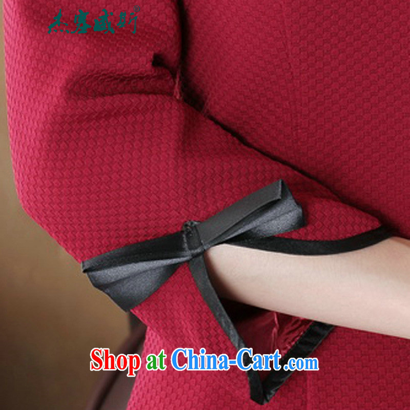 The jack plug, Spring and Autumn Period, improved lady elegance, for decals 7 cuff Y qipao wine red XXXL, Jessup, and shopping on the Internet