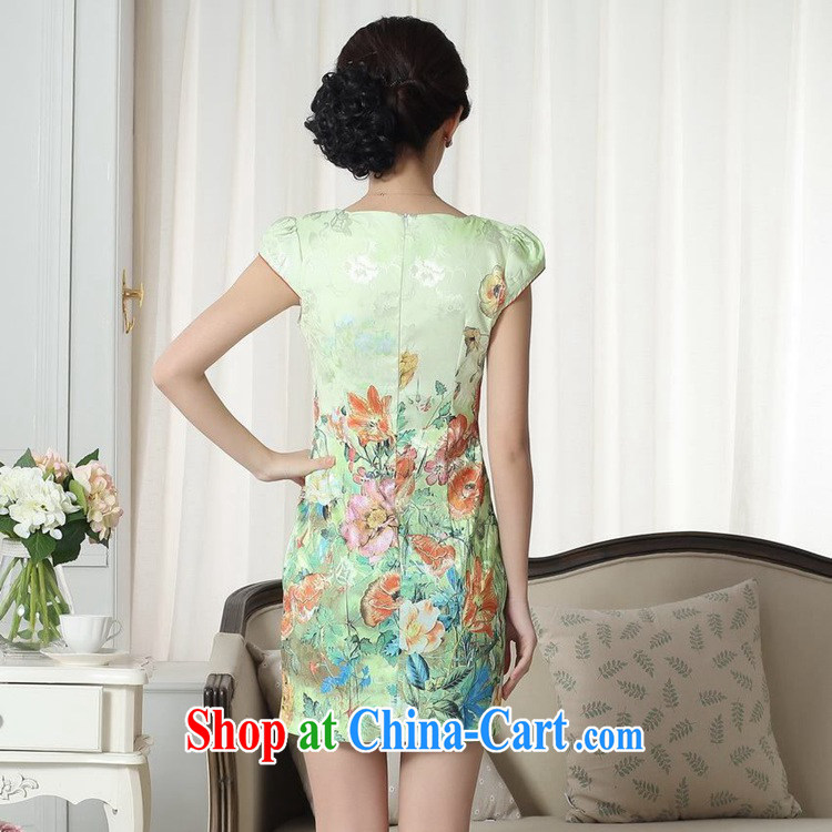 In accordance with the situation in new, improved Chinese qipao lady stylish cotton jacquard short sleeve cultivating short cheongsam dress in figure 2 XL pictures, price, brand platters! Elections are good character, the national distribution, so why buy now enjoy more preferential! Health
