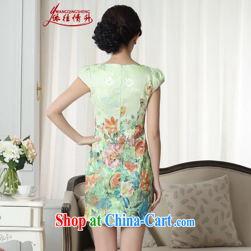 In accordance with the situation in new, improved Chinese qipao lady stylish cotton jacquard short-sleeved cultivating short cheongsam dress as figure 2 XL, in accordance with the situation, and, shopping on the Internet