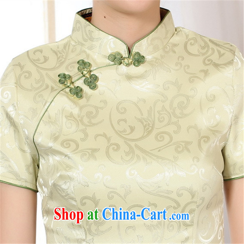 Miss Au King Jung-picking lead new summer, female retro elegant damask-tie short-sleeved qipao Chinese T-shirt T pension A 0025 - A 2 XL, Miss Au King Jung-led, and shopping on the Internet