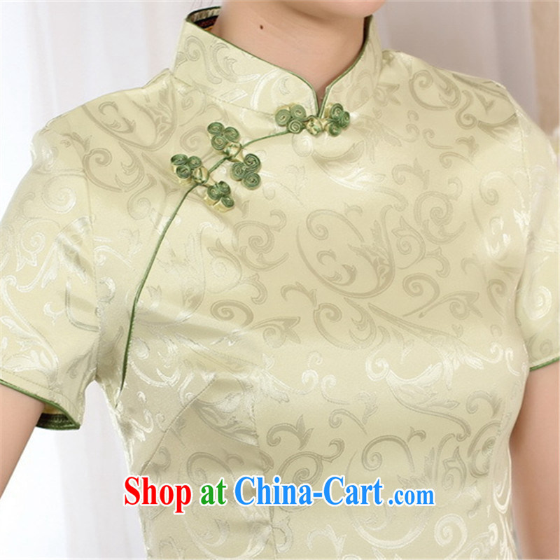 Miss Au King Jung-picking lead new summer, female retro elegant damask-tie short-sleeved qipao Chinese T-shirt T pension A 0025 - A 2 XL, Miss Au King Jung-led, and shopping on the Internet
