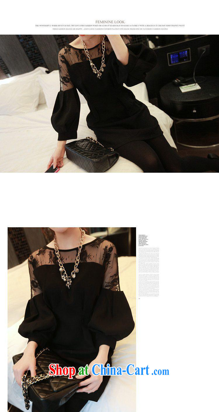September 2015 fashion spring new Europe XL women mm thick graphics thin winter clothing and fat lace shirt dress black large code L pictures, price, brand platters! Elections are good character, the national distribution, so why buy now enjoy more preferential! Health