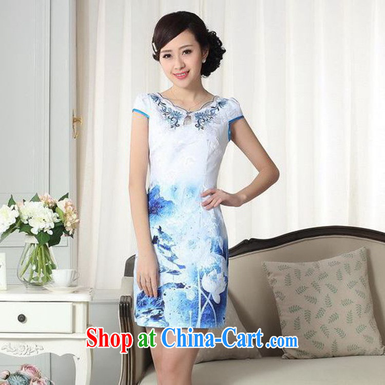 In accordance with the situation in summer new elegance improved Chinese qipao rounded ends cultivating short short dresses such as figure 2 XL pictures, price, brand platters! Elections are good character, the national distribution, so why buy now enjoy more preferential! Health