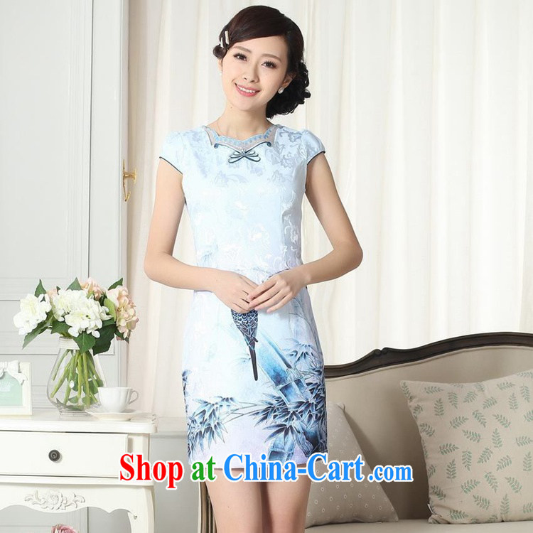 According to summer in new, improved Chinese cheongsam dress lady stylish jacquard cotton short-sleeved cultivating cheongsam dress as figure 2 XL pictures, price, brand platters! Elections are good character, the national distribution, so why buy now enjoy more preferential! Health