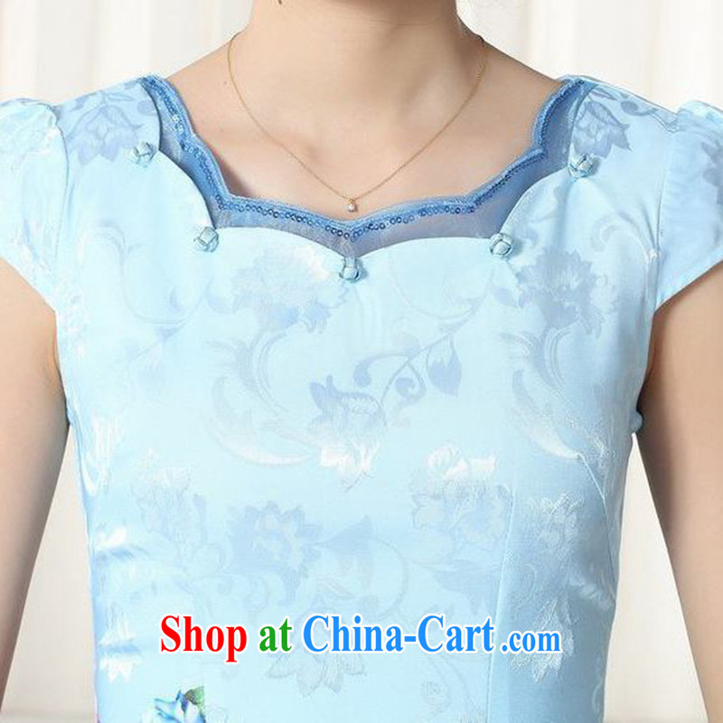 According to the situation in summer new elegance improved Chinese qipao rounded ends to spend cultivating short-sleeved cheongsam dress as figure 2 XL, according to the situation, and, shopping on the Internet