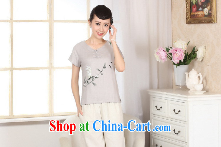 Shanghai, optimize purchase female Tang Women's clothes summer T-shirt, for a tight hand-painted cotton the Chinese Han-female improved A 0072 white 2XL pictures, price, brand platters! Elections are good character, the national distribution, so why buy now enjoy more preferential! Health
