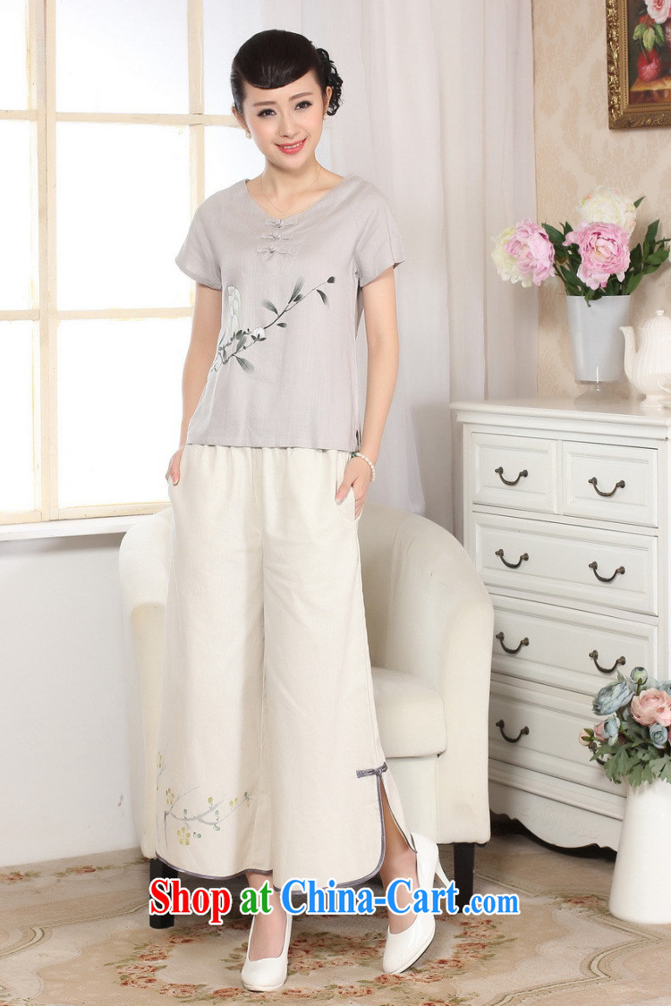 Shanghai, optimize purchase female Tang Women's clothes summer T-shirt, for a tight hand-painted cotton the Chinese Han-female improved A 0072 white 2XL pictures, price, brand platters! Elections are good character, the national distribution, so why buy now enjoy more preferential! Health