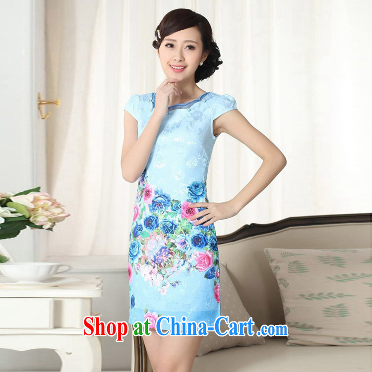 Miss Au King Jung-led summer new female short-sleeved dresses and elegant antique stamp short sleeve girls in long, package and dresses qipao D 0300 2 XL pictures, price, brand platters! Elections are good character, the national distribution, so why buy now enjoy more preferential! Health