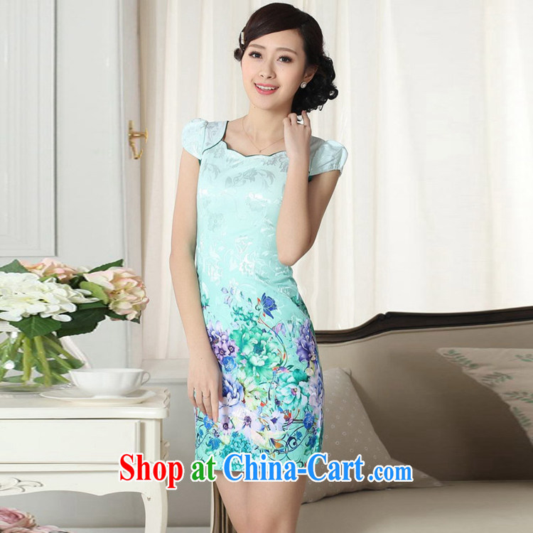 Miss Au King Jung-led summer new female short-sleeved dresses and elegant antique stamp short sleeve girls in long, package and dresses qipao D 0300 2 XL pictures, price, brand platters! Elections are good character, the national distribution, so why buy now enjoy more preferential! Health