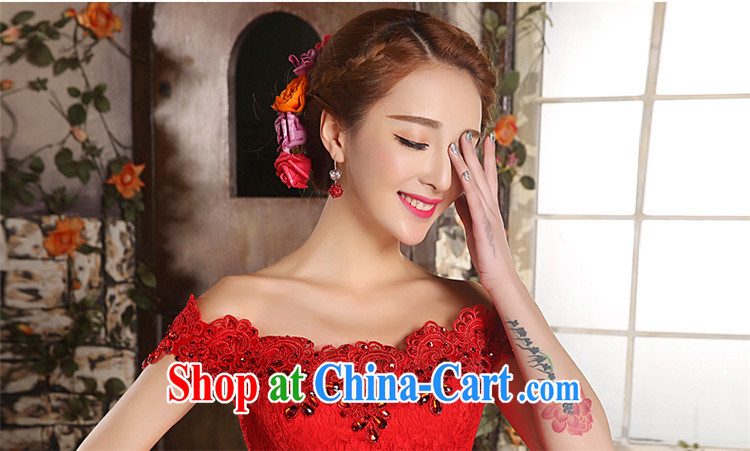 Tslyzm bridal toast serving crowsfoot field shoulder wedding dresses dress improved summer long, 2015 Chinese wedding dress lace beauty, red M pictures, price, brand platters! Elections are good character, the national distribution, so why buy now enjoy more preferential! Health