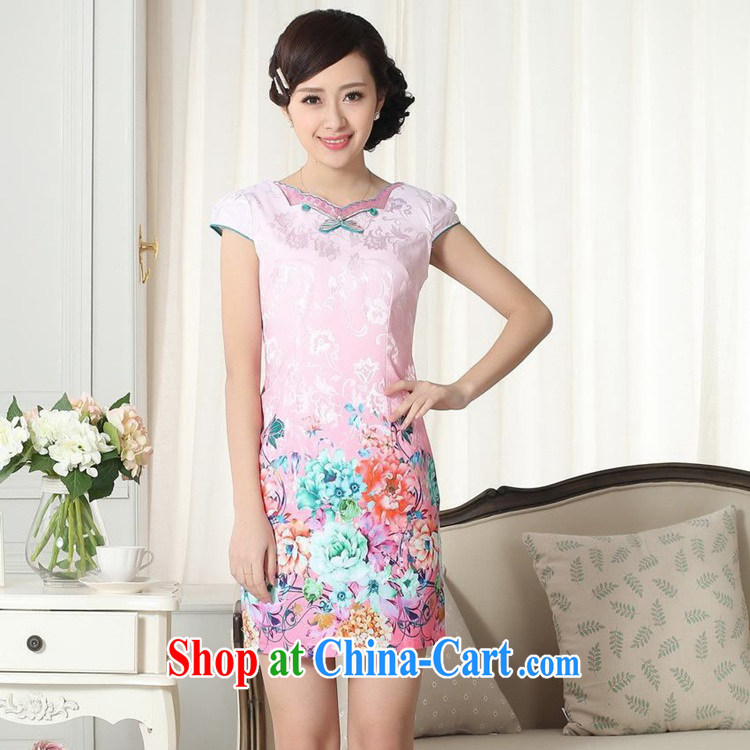 In accordance with the situation in summer new elegance improved Chinese qipao the flap Classic tray snaps cultivating short-sleeved dresses as figure 2 XL pictures, price, brand platters! Elections are good character, the national distribution, so why buy now enjoy more preferential! Health