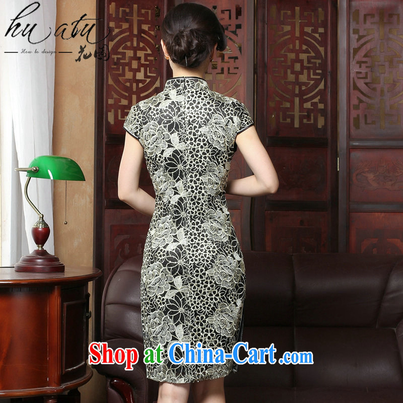 Take the sexy lace cheongsam summer retro female Chinese improved fashion, for embroidery cheongsam dress in figure 3XL, spend, and, shopping on the Internet