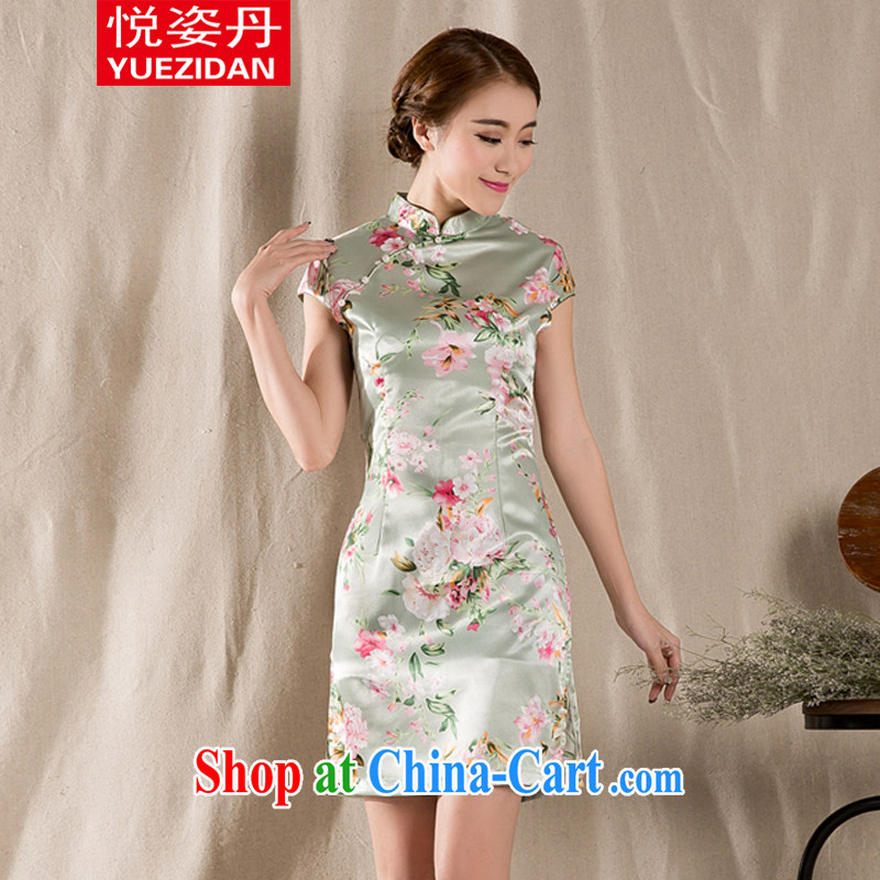 Yue Chi Bin Laden 2015 summer New Tray Charge-back stamp arts Ethnic Wind improved retro cheongsam dress China wind suit XXL, Yue Chi Dan, shopping on the Internet