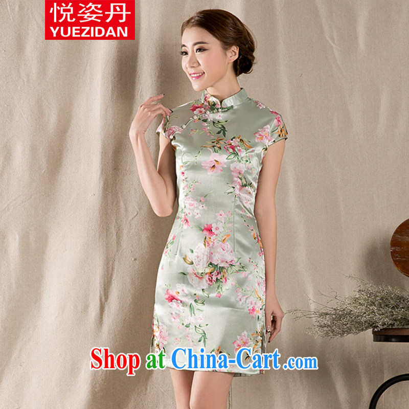 Yue Chi Bin Laden 2015 summer New Tray Charge-back stamp arts Ethnic Wind improved retro cheongsam dress China wind suit XXL, Yue Chi Dan, shopping on the Internet