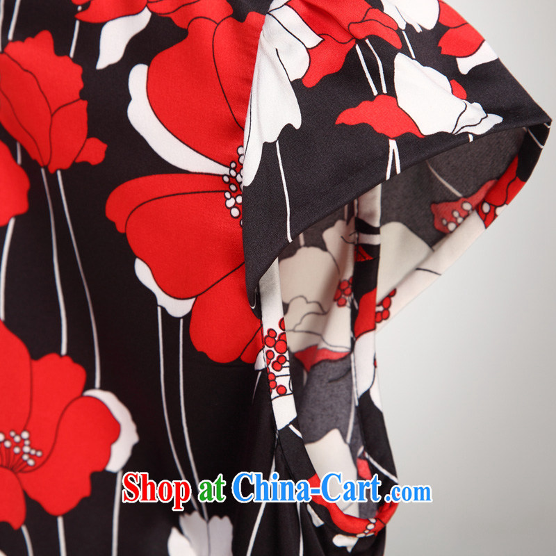 Wood is really the 2015 new Chinese Chinese Antique improved cheongsam ethnic wind beauty dresses and stylish dresses 01 42,958 black 32,428 saffron XXXL, wood really has, shopping on the Internet