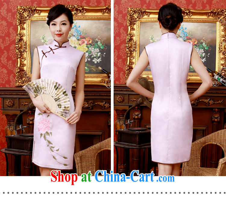 once and for all, 2015 new embroidery cheongsam pink modern China wind dress daily short high-end custom light pink tailored 20 Day Shipping pictures, price, brand platters! Elections are good character, the national distribution, so why buy now enjoy more preferential! Health