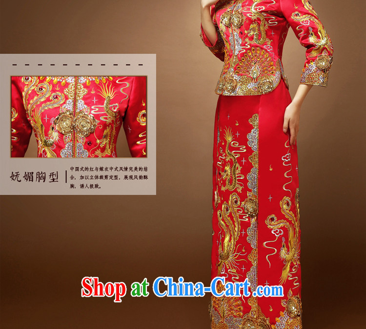 Serving a good solid show reel service spring bride Chinese wedding dress uniform toast wedding dresses use phoenix use skirt red 2 XL pictures, price, brand platters! Elections are good character, the national distribution, so why buy now enjoy more preferential! Health