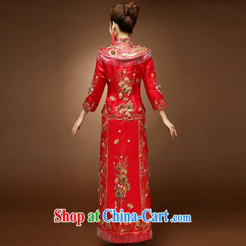 A service is a good show reel service spring marriages toast serving Chinese Dress cheongsam Phoenix use of dress red 2 XL, good service, and, on-line shopping
