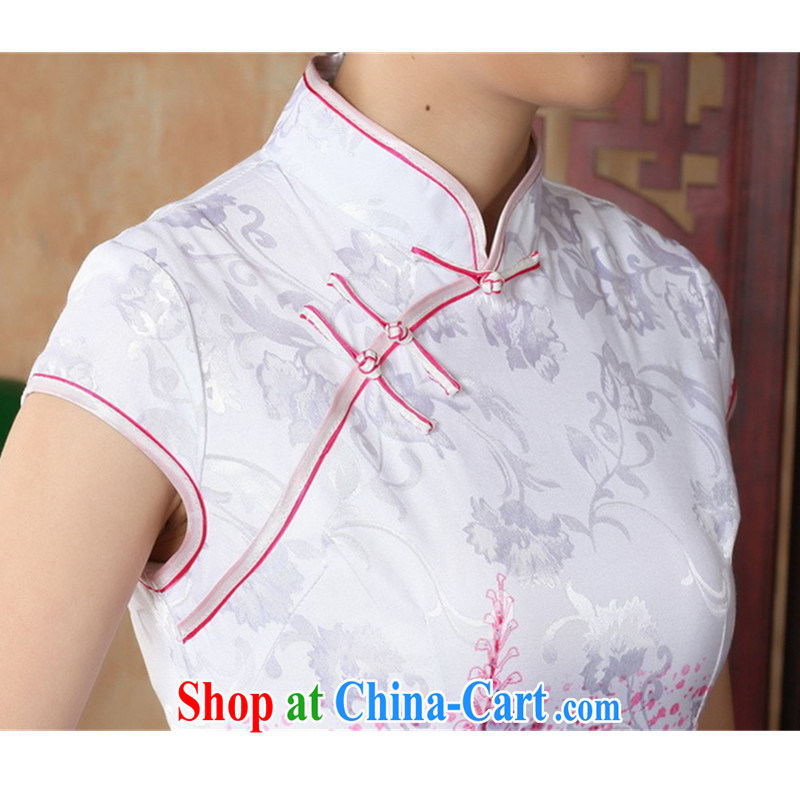 According to summer in New Chinese improved Chinese qipao is a tight jacquard cotton short, cultivating Chinese cheongsam dress - A blue 2 XL, to rise, and shopping on the Internet