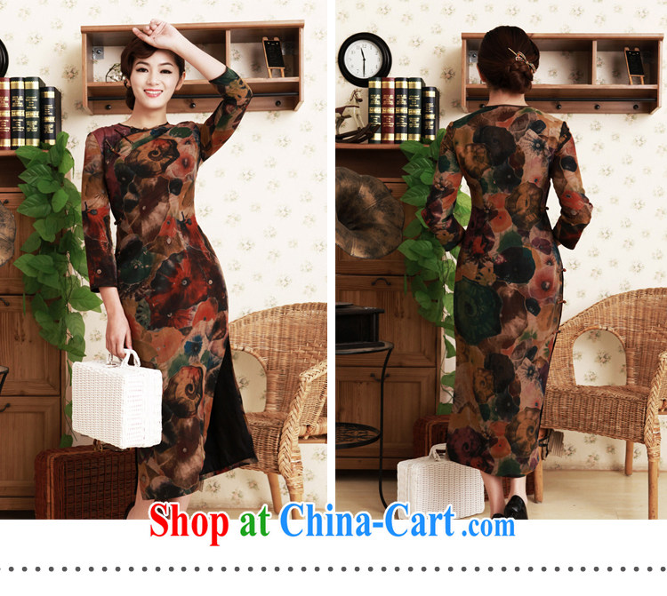 once and for all, spring 2015 new cheongsam silk fragrant cloud yarn, long-sleeved long collars improved cheongsam dress brown tailored 10 day shipping pictures, price, brand platters! Elections are good character, the national distribution, so why buy now enjoy more preferential! Health