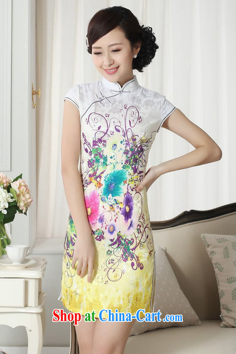 According to the conditions in summer and stylish new Chinese improved Chinese qipao jacquard cotton cultivating short cheongsam dress in figure 2 XL pictures, price, brand platters! Elections are good character, the national distribution, so why buy now enjoy more preferential! Health