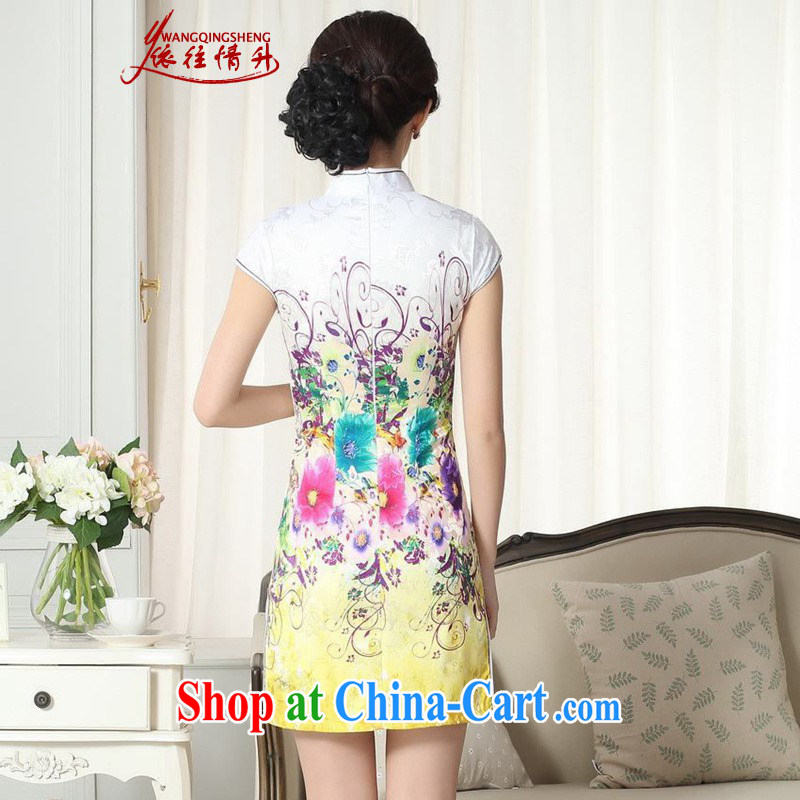 In accordance with the conditions in summer and stylish new Chinese improved Chinese qipao jacquard cotton cultivating short cheongsam dress such as figure 2 XL, in accordance with the situation, and, shopping on the Internet