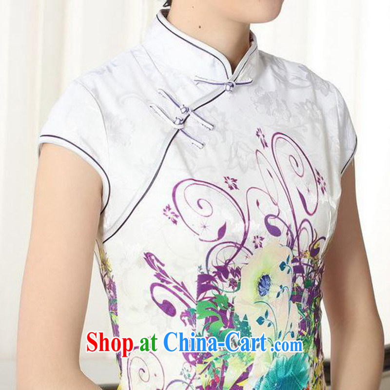 In accordance with the conditions in summer and stylish new Chinese improved Chinese qipao jacquard cotton cultivating short cheongsam dress such as figure 2 XL, in accordance with the situation, and, shopping on the Internet