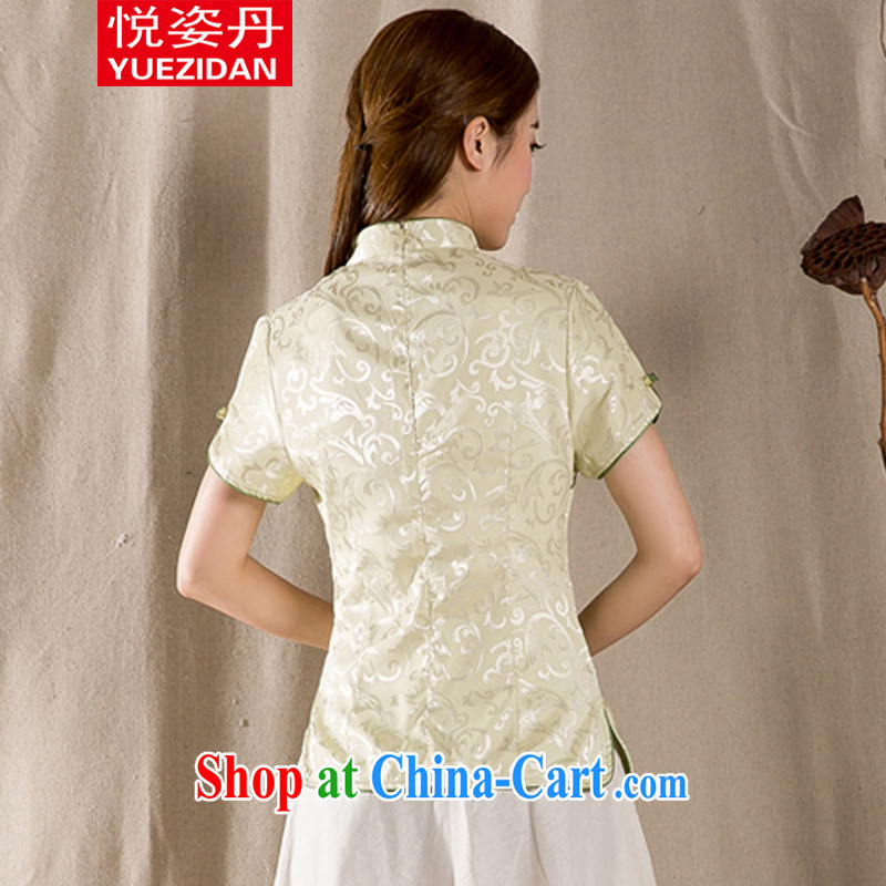 Yue-dan 2015 summer New-snap embroidery female T-shirt China wind female antique Chinese green XXL, colorful Dan, shopping on the Internet