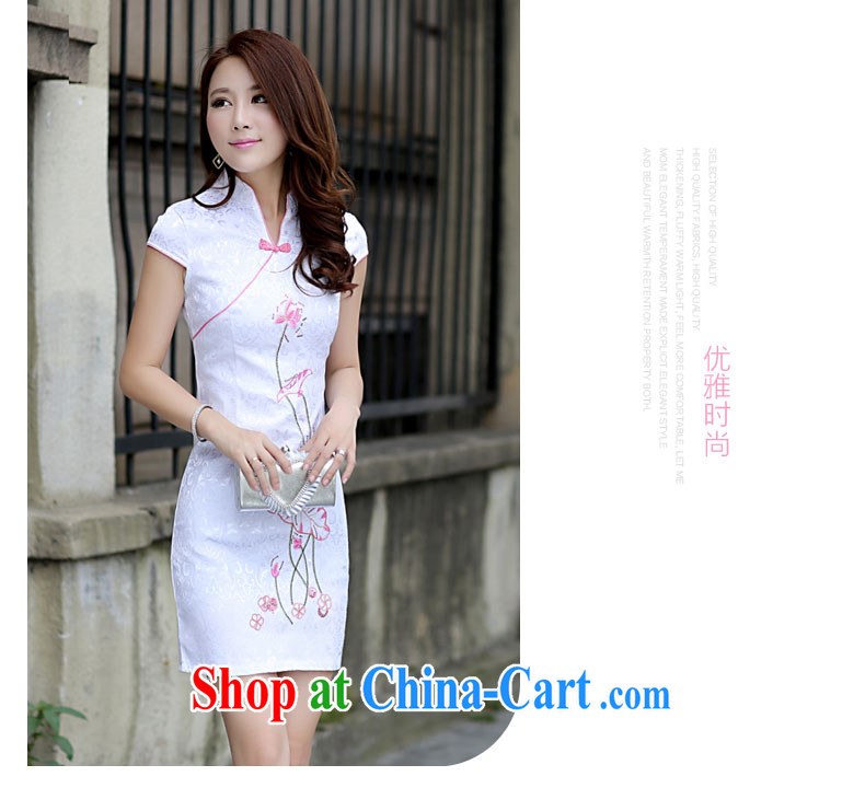 PCA dresses summer Chinese New Products short-sleeved qipao improved V style beauty light blue L pictures, price, brand platters! Elections are good character, the national distribution, so why buy now enjoy more preferential! Health