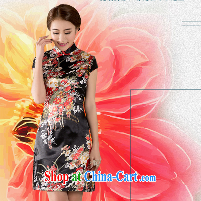 Elizabeth's poems, 2015, new spring and summer with a short-sleeved Tang with improved cheongsam retro China wind women dress suit 329 XXL, poems, Elizabeth, and shopping on the Internet