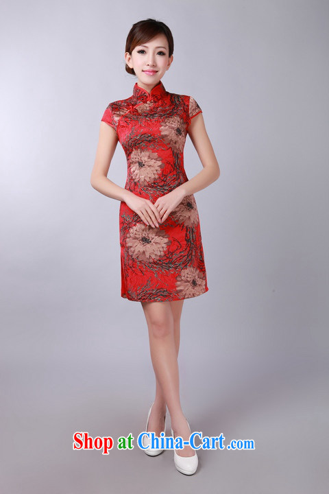 Take the 2015 summer new retro floral flowers Chinese improved qipao, for jacquard cotton cheongsam dress as shown color L pictures, price, brand platters! Elections are good character, the national distribution, so why buy now enjoy more preferential! Health