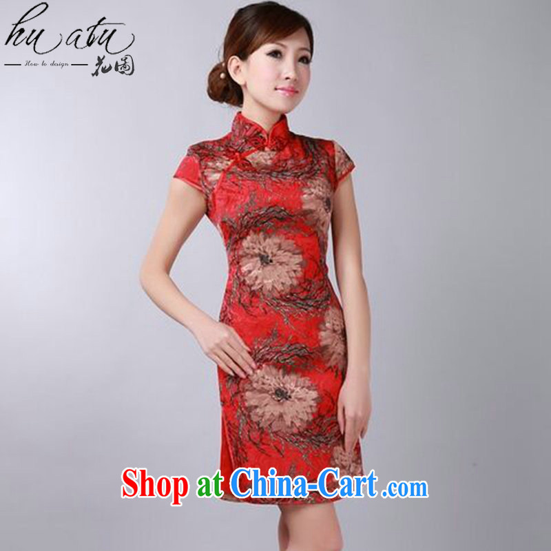 Take the 2015 summer new retro floral spend much improved Chinese qipao, for jacquard cotton cheongsam dress such as the color L, spend figure, and shopping on the Internet