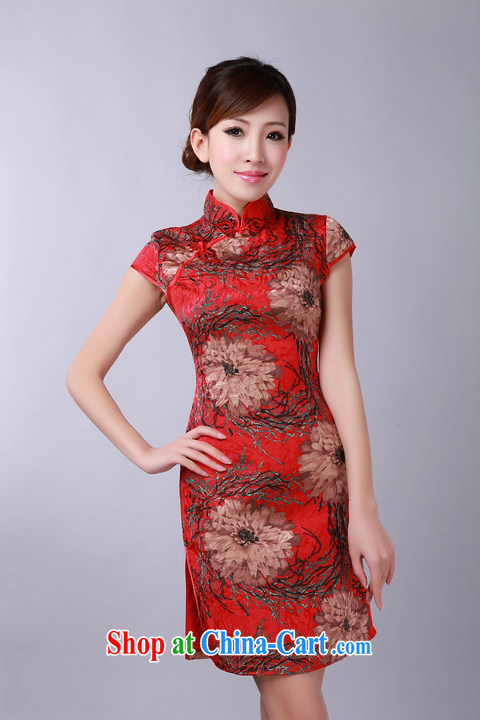 Bin Laden smoke 2015 summer new, Retro floral flowers Chinese improved qipao, for jacquard cotton cheongsam dress as color 2XL pictures, price, brand platters! Elections are good character, the national distribution, so why buy now enjoy more preferential! Health