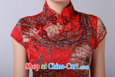 Bin Laden smoke 2015 summer new, Retro floral flowers Chinese improved qipao, for jacquard cotton cheongsam dress as color 2XL pictures, price, brand platters! Elections are good character, the national distribution, so why buy now enjoy more preferential! Health