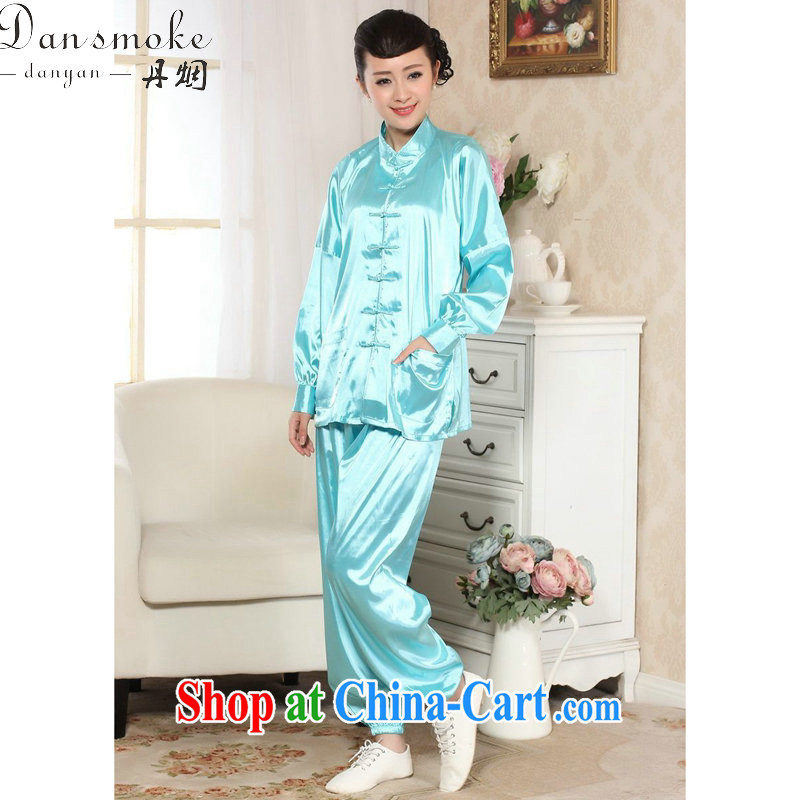 Dan smoke 2015 new female Chinese Tai Chi Gong serving serving martial arts damask kung fu T-shirt Package movement yoga clothing such as the color 2 XL, Bin Laden smoke, shopping on the Internet