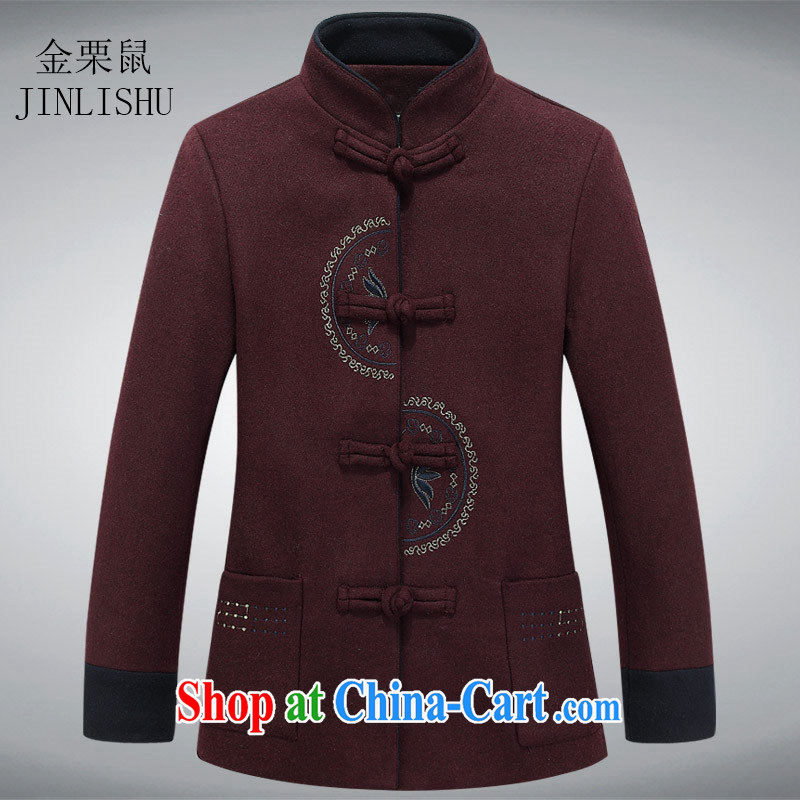 The chestnut mouse new middle-aged and older women, and gross Tang jackets beauty, for Tang with elegant simplicity and Chinese wine red XXXL, the chestnut mouse (JINLISHU), shopping on the Internet